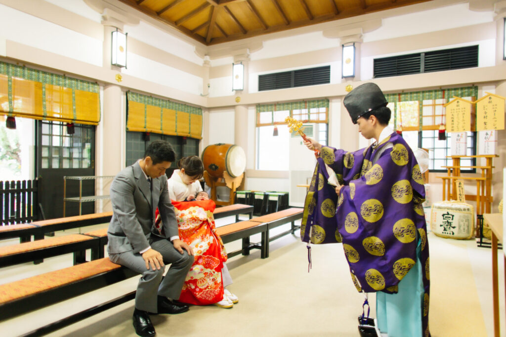 難波神社　お宮参り風景