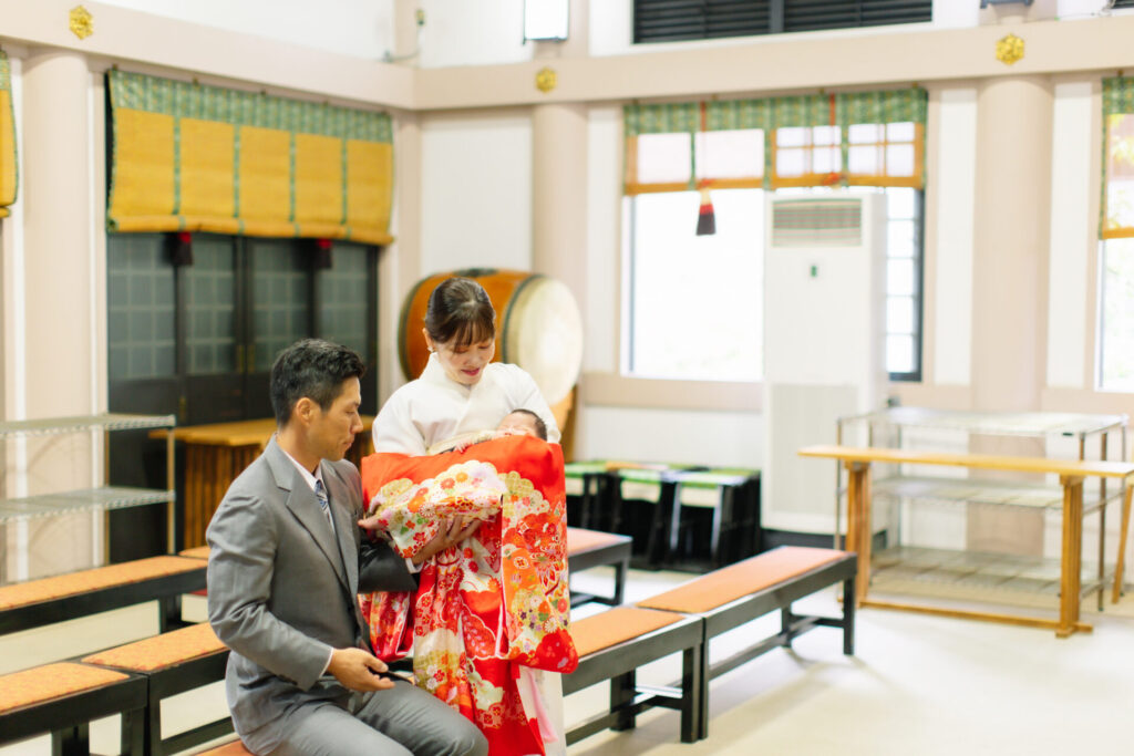 大阪　難波神社　お宮参り風景